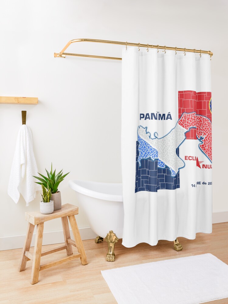 Thumbnail 3 of 5, Shower Curtain, Panama Annular Eclipse 2023 designed and sold by Eclipse2024.