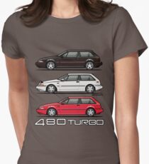 Stack of Volvo 480 Turbos Women's Fitted T-Shirt