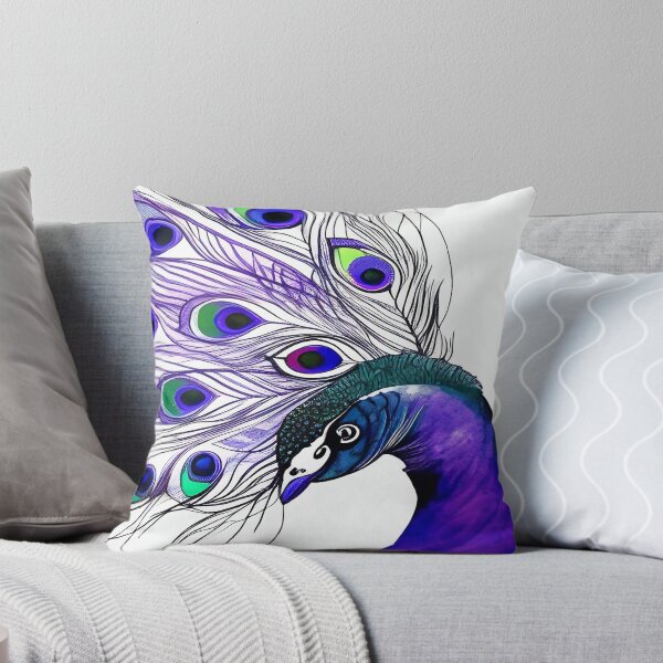 Item preview, Peacock Quilled Feathers Purple Design Illustration  designed and sold by deniselynnimage.