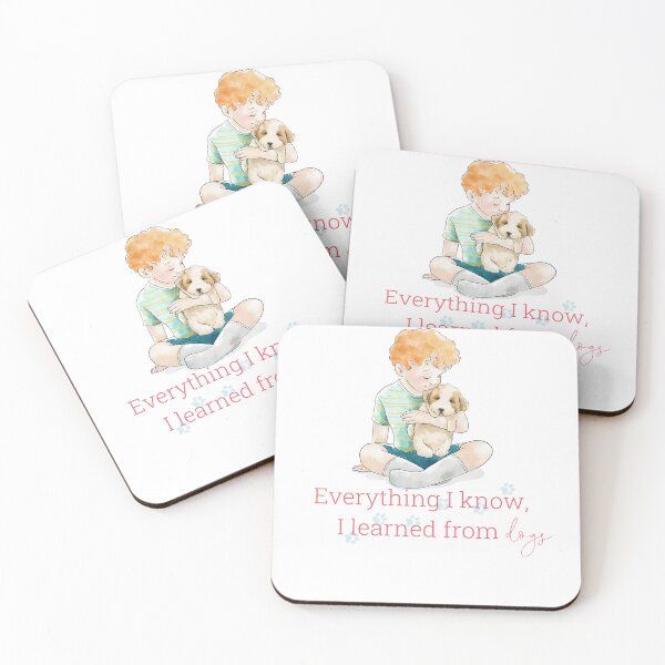 Item preview, Everything I know, I learned from dogs | Dark Pink designed and sold by HabibiBears.