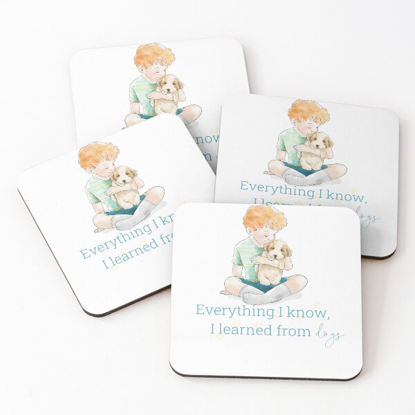 Item preview, Everything I know, I learned from dogs | Dark Teal designed and sold by HabibiBears.