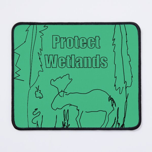 Item preview, Minimalist Forest Sketch with Moose and Protect Wetlands Text - Climate designed and sold by jolabrese.