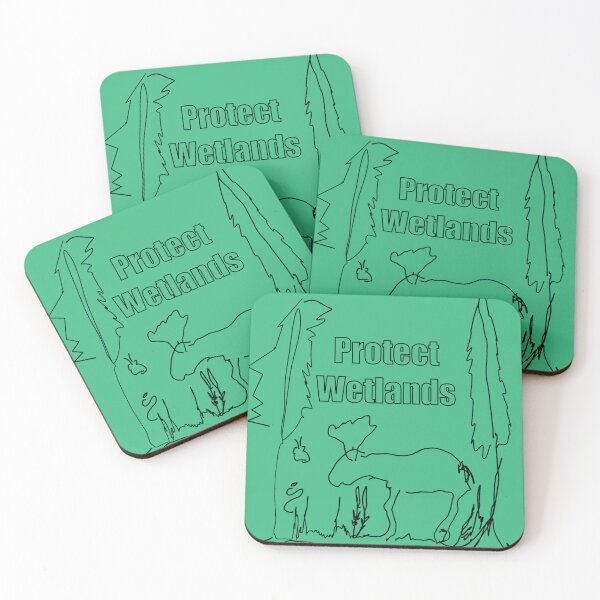 Item preview, Minimalist Forest Sketch with Moose and Protect Wetlands Text - Climate designed and sold by jolabrese.