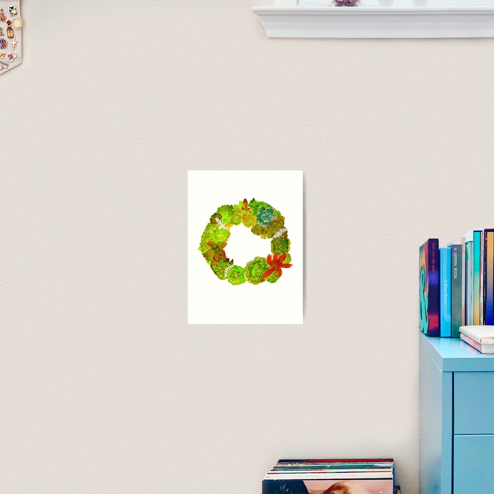 Succulent Wreath Art Print
