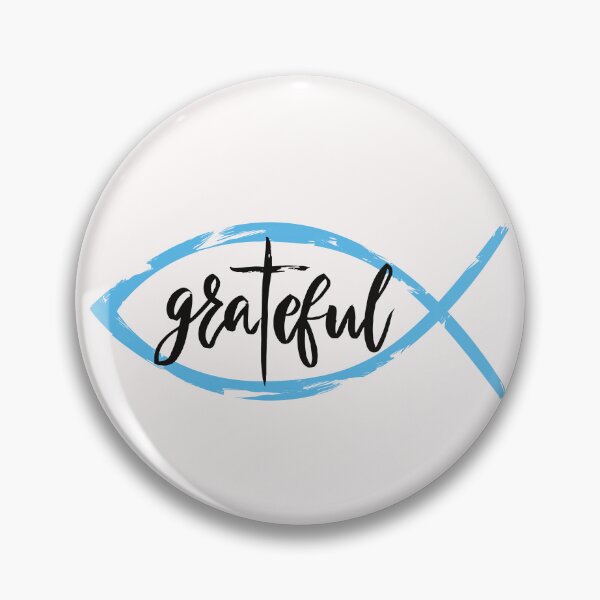Item preview, Simple Christian Fish Symbol With Grateful Quote designed and sold by StormyMuse.