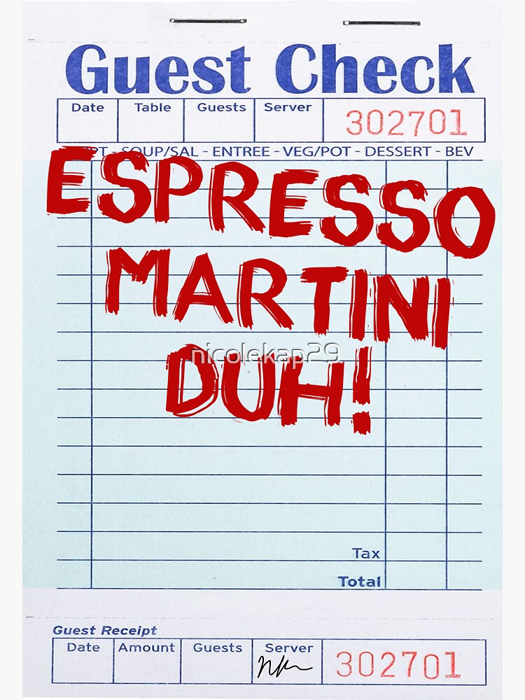 "martini in red GUEST CHECK COLERAYEDESIGNS" Sticker for Sale by nicolekap29 Redbubble