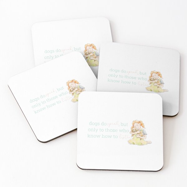 Item preview, Dogs do speak, but only to those who know how to listen | Light Teal designed and sold by HabibiBears.
