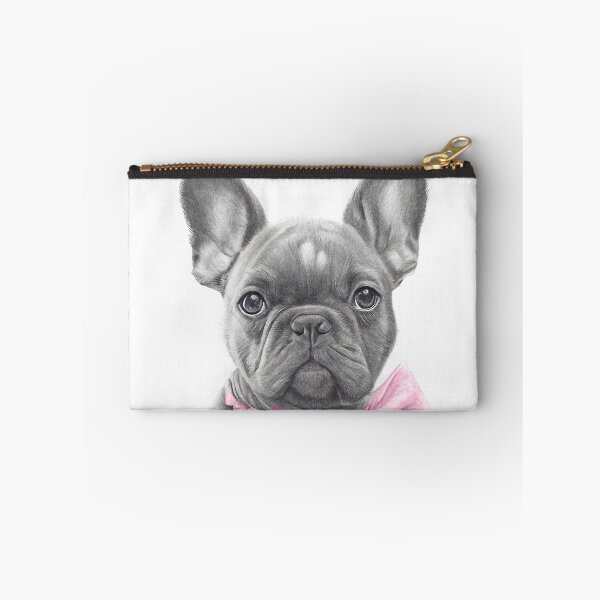 Item preview, Super cute pencil drawing frenchie puppy with pink bow designed and sold by Ilze Lucero.