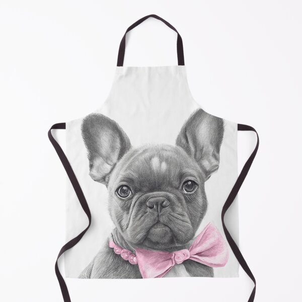 Item preview, Super cute pencil drawing frenchie puppy with pink bow designed and sold by Ilze Lucero.