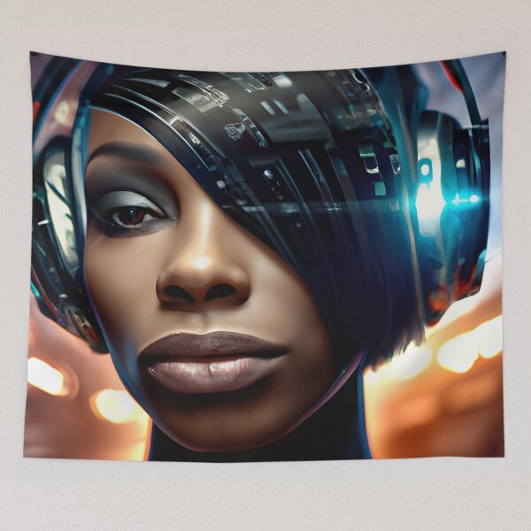 Item preview, Cyberpunk Music Lover (3) - Beautiful Sci fi Women designed and sold by TheThirdEye.