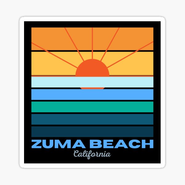 "Zuma Beach California" Sticker for Sale by MtWoodsonSales Redbubble