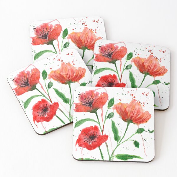 Item preview, Colorful watercolor poppy flowers  designed and sold by Tammy Kaye.
