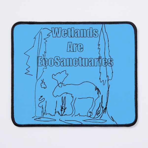 Item preview, Minimalist Forest Sketch with Moose and Wetlands Are EcoSanctuaries Text - Climate designed and sold by jolabrese.