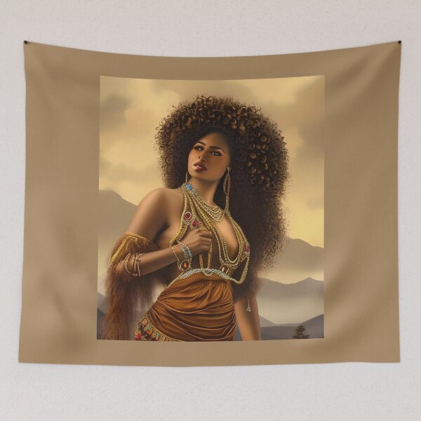 Item preview, Black Warrior Gypsy Queen with Mountain Background designed and sold by GypsyMagic.