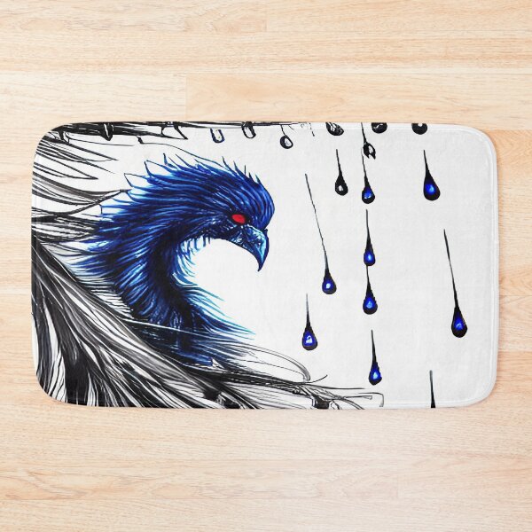 Item preview, Peacock Blue Raindrops Black and White Feathers designed and sold by deniselynnimage.