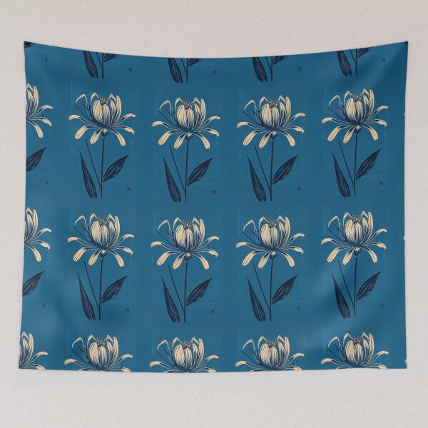 Item preview, Flower in blue and white (6/8) designed and sold by sabantha.