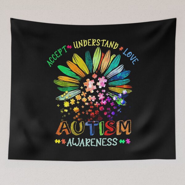 Item preview, Accept Understand Love Autism Awareness Hippie designed and sold by Helbon-art.