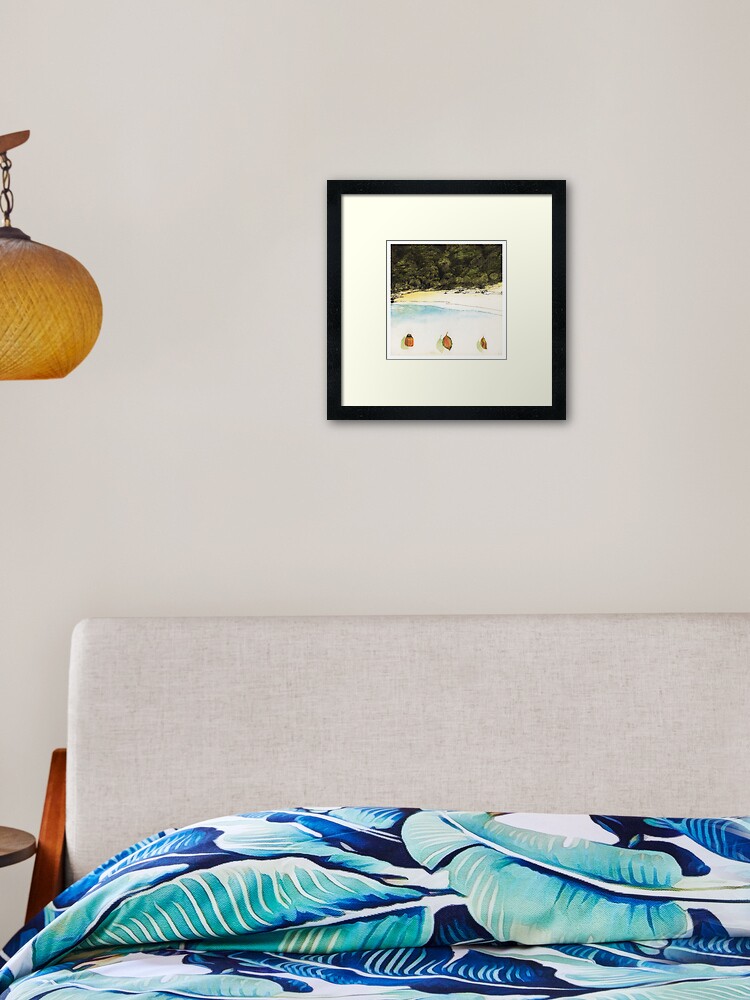 Thumbnail 2 of 7, Framed Art Print, Beach, leaves and pandanus seeds, Cavvanbah Country designed and sold by JonathanNix.