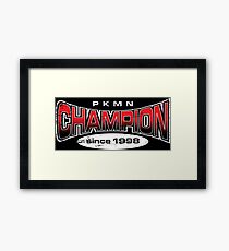 Pokemon Champion_Red_DarkBG Framed Print
