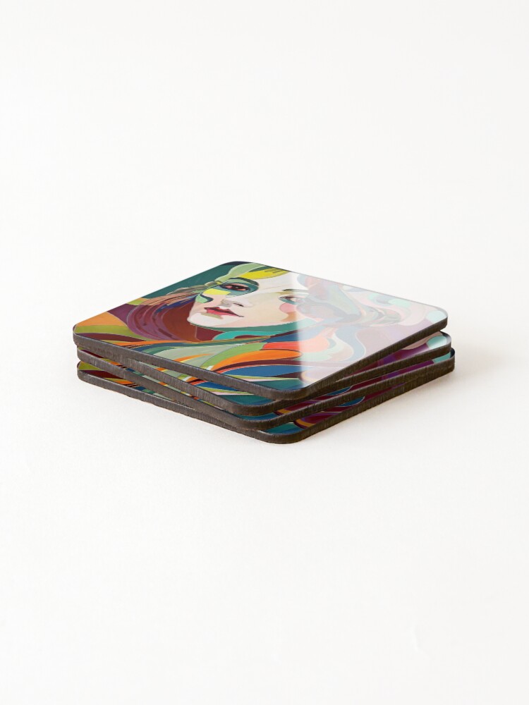Thumbnail 4 of 5, Coasters (Set of 4), Retro Abstract Multi Colour Pattern designed and sold by Bashini.