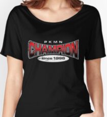 Pokemon Champion_Red_DarkBG Women's Relaxed Fit T-Shirt