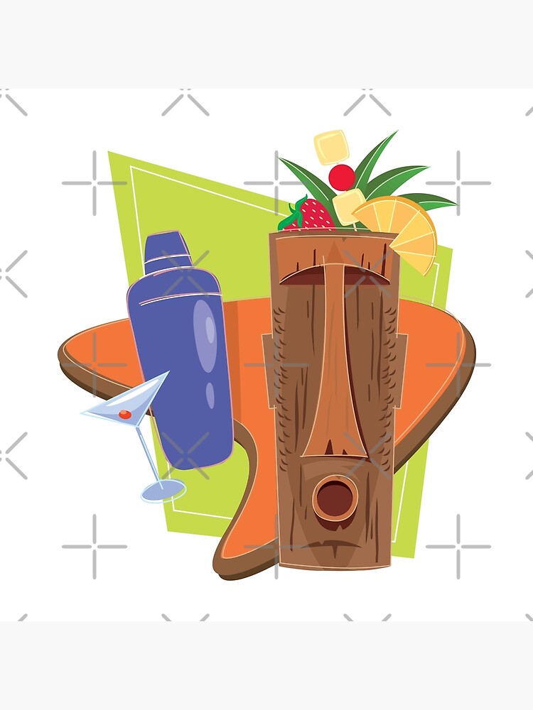 "Retro Tiki Bar, Vintage Mid-Century Design" Art Board Print for Sale ...