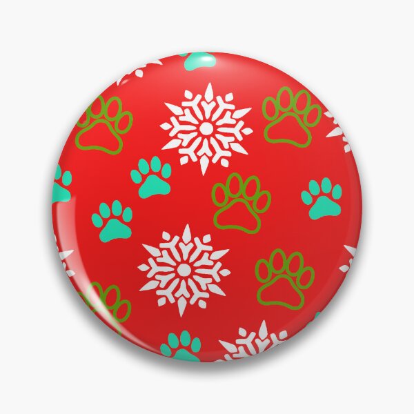 Item preview, Snowflakes and Paws - Aqua and Green on Red designed and sold by 8PawsStudio.