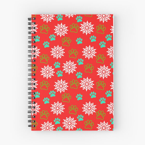 Item preview, Snowflakes and Paws - Aqua and Green on Red designed and sold by 8PawsStudio.