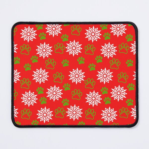 Item preview, Snowflakes and Paws - Green on Red designed and sold by 8PawsStudio.