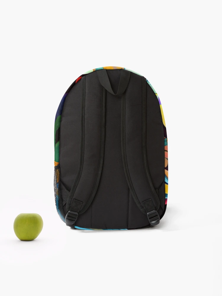 Thumbnail 2 of 3, Backpack, Retro Abstract Multi Colour Pattern designed and sold by Bashini.