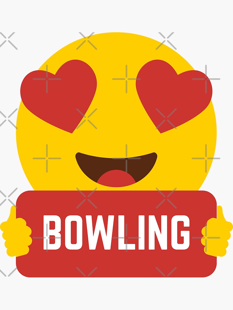 "I love BOWLING Heart Eye Emoji Emoticon Funny BOWLING players Graphic