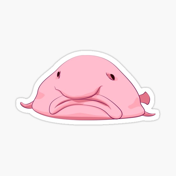 Pink blobfish, pixel art character isolated on white background. 8 bit  funny meme ugly fish icon. Old school vintage retro slot machine/video game  graphics. Deep ocean water animal logotype. Stock Vector