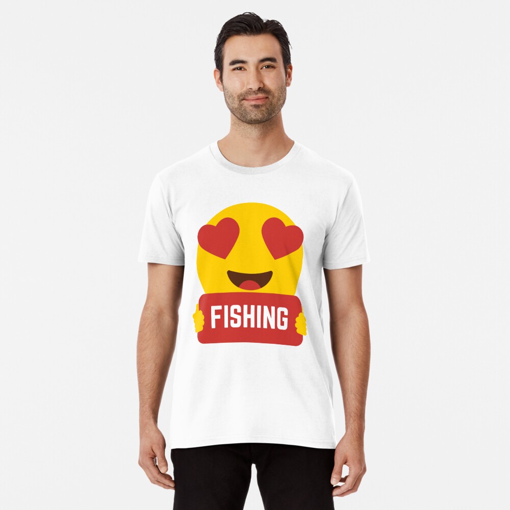 Trending I Love Fishing Funny Fishing Emoji T-Shirt 