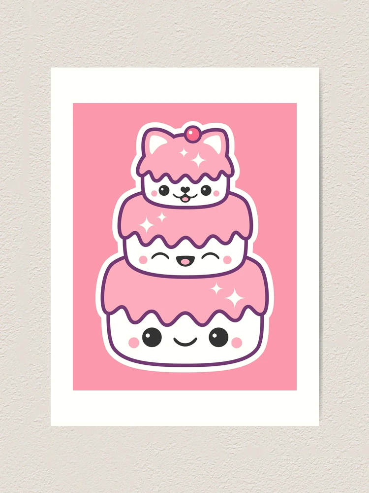 絵画。壁掛け原画【Cute cat cake】0 3 絵画/タペストリー