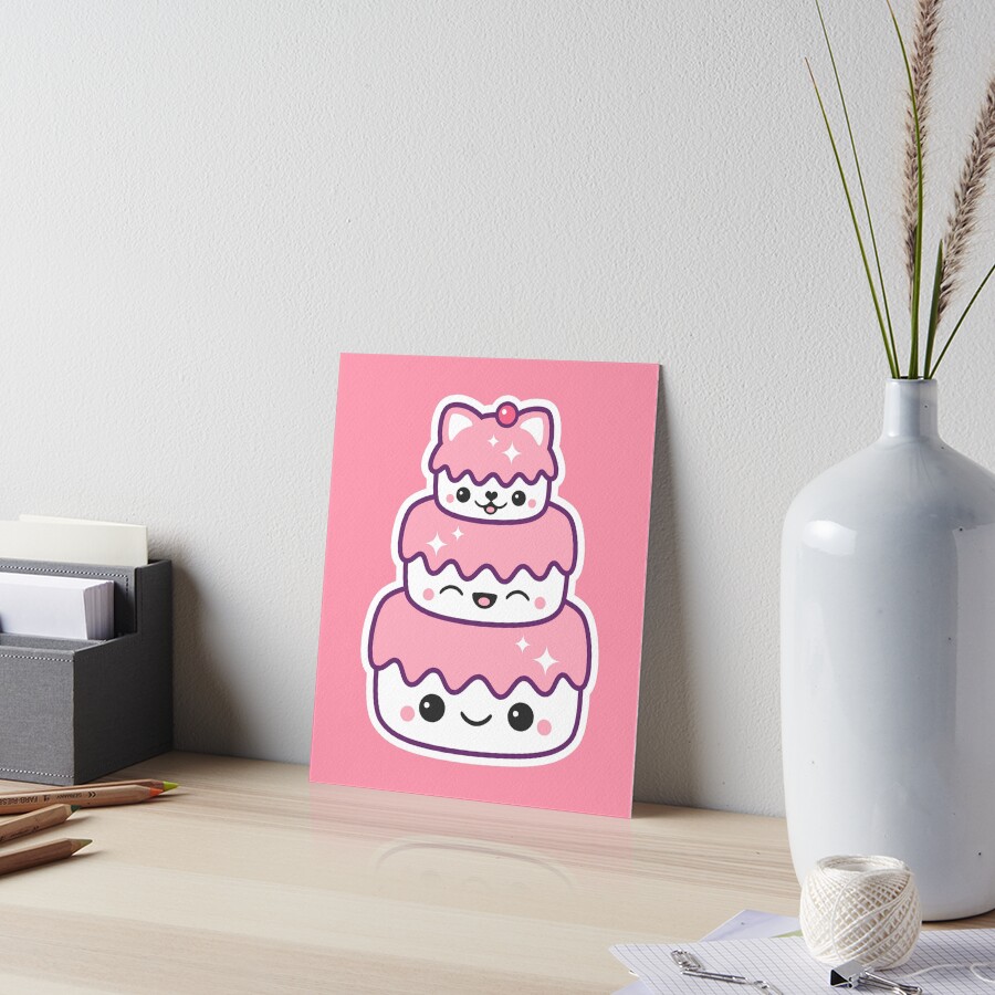 絵画。壁掛け原画【Cute cat cake】0 1 絵画。壁掛け原画【Cute cat cake】0 1