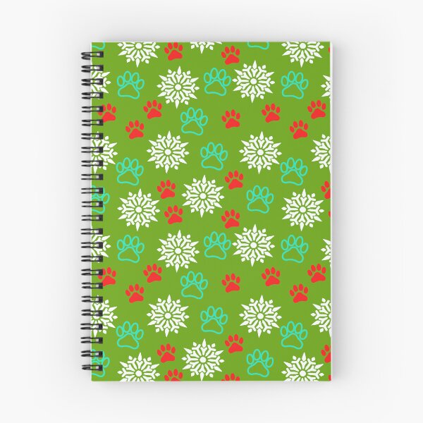 Item preview, Snowflakes and Paws - Aqua and Red on Green designed and sold by 8PawsStudio.