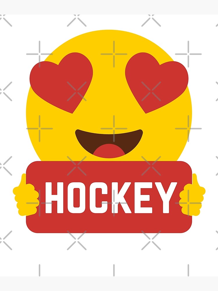 "I love HOCKEY Heart Eye Emoji Emoticon Funny HOCKEY SHIRT players Graphic Tee T shirt" Poster