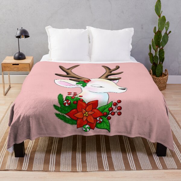 Item preview, Elegant White Christmas Reindeer with Brown Antlers designed and sold by Lady-Lilac.