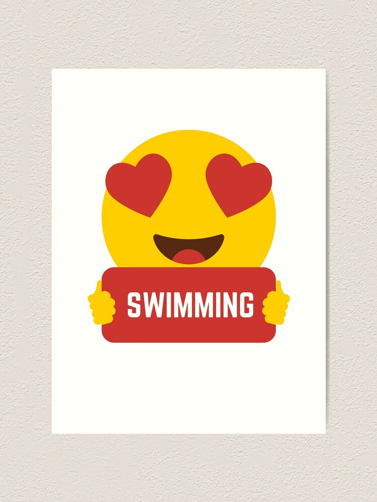 "I love SWIMMING Heart Eye Emoji Emoticon Funny SWIMMING PLAYERS