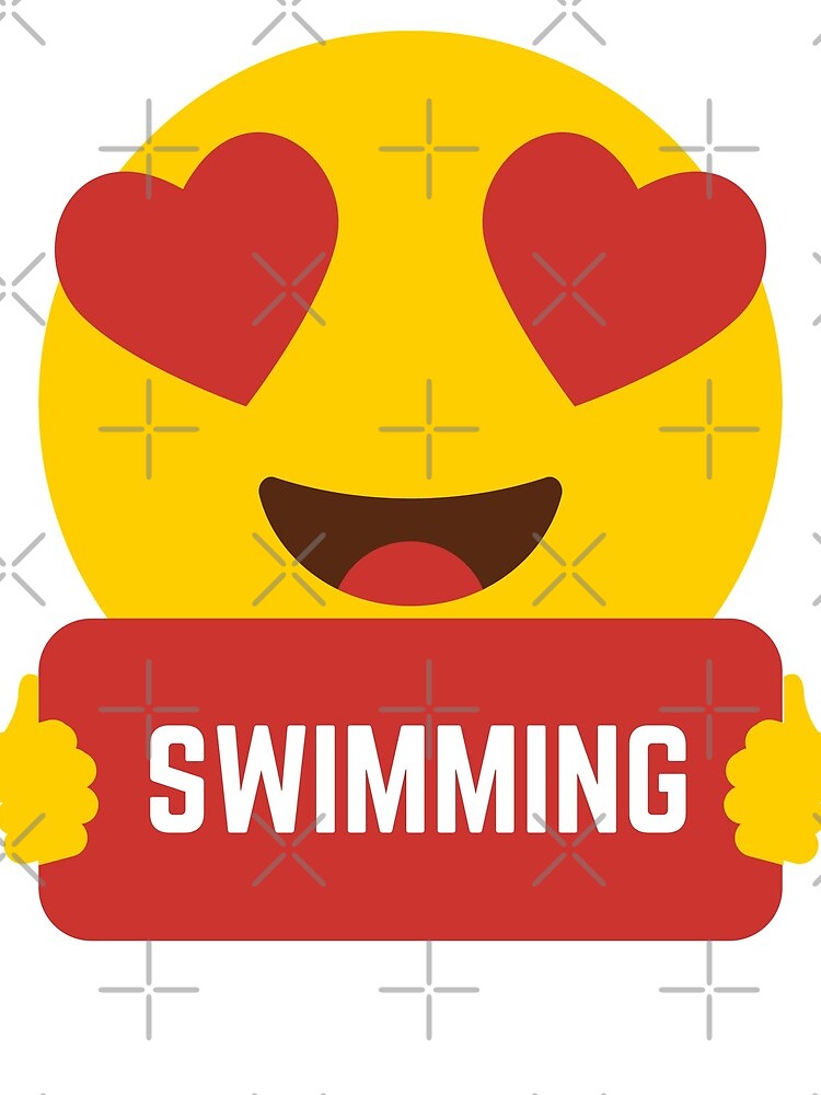"I love SWIMMING Heart Eye Emoji Emoticon Funny SWIMMING PLAYERS