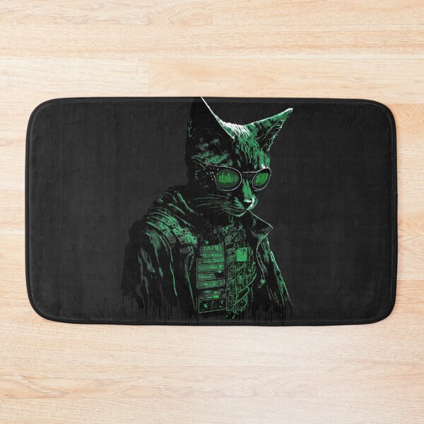 Item preview, Cyberpunk Matrix Hacker Cat designed and sold by ChasmicArt.