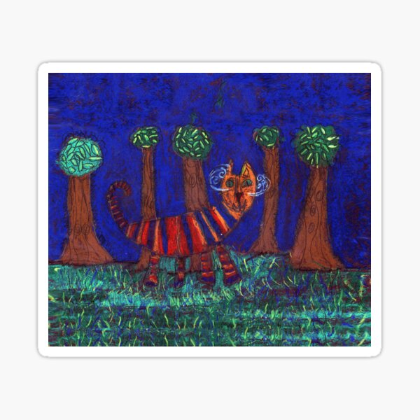 Cat Walking in the Grass by Kyle Bower Sticker