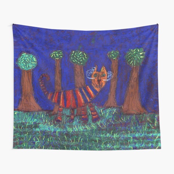 Cat Walking in the Grass by Kyle Bower Tapestry