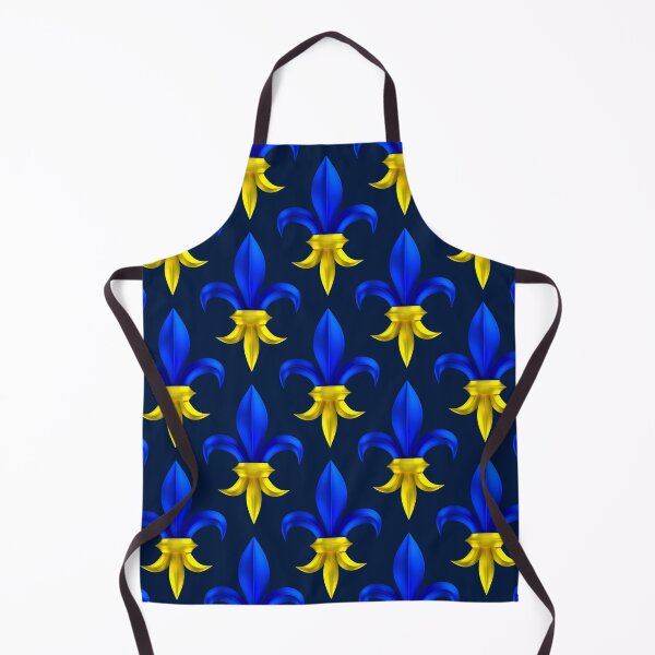 Item preview, Fleur de Lys / Fleur de Lis 3D metal look blue, yellow pattern large 2 designed and sold by lathspell.