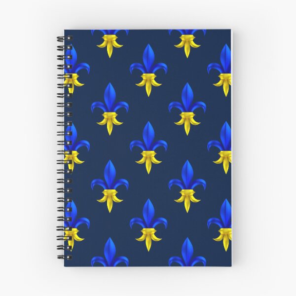 Item preview, Fleur de Lys / Fleur de Lis 3D metal look blue, yellow pattern small 2 designed and sold by lathspell.