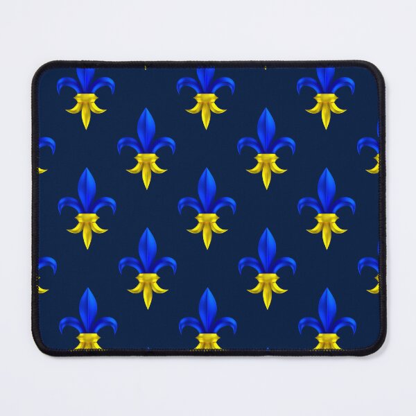 Item preview, Fleur de Lys / Fleur de Lis 3D metal look blue, yellow pattern small 2 designed and sold by lathspell.