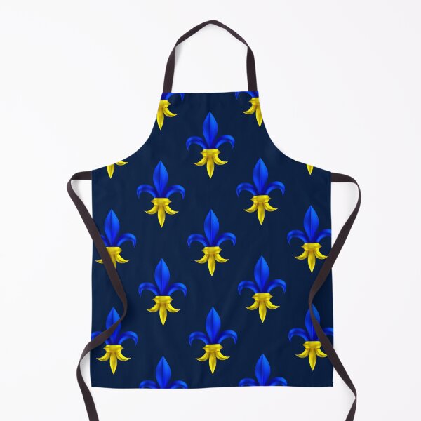 Item preview, Fleur de Lys / Fleur de Lis 3D metal look blue, yellow pattern small 2 designed and sold by lathspell.