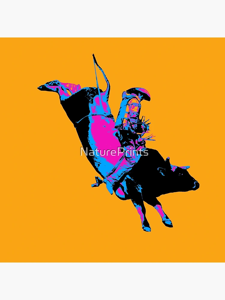 Thumbnail 4 von 4, Kissen, Bull Riding Cowboy - Rodeo-Event designt und verkauft von NaturePrints.