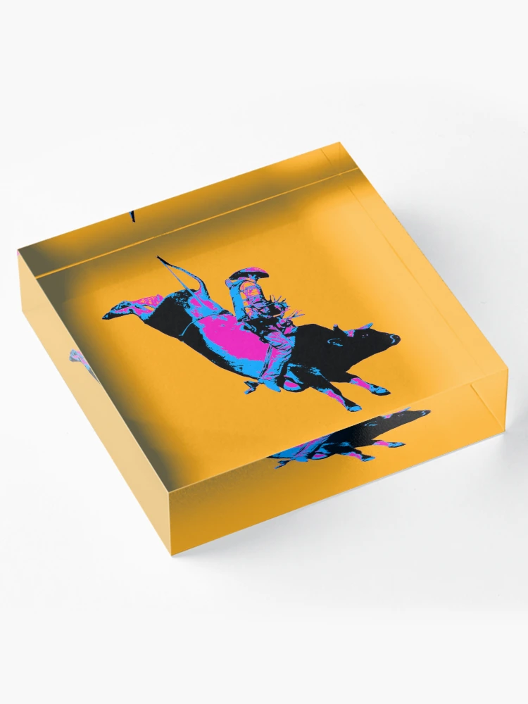Thumbnail 4 von 5, Acrylblock, Bull Riding Cowboy - Rodeo-Event designt und verkauft von NaturePrints.