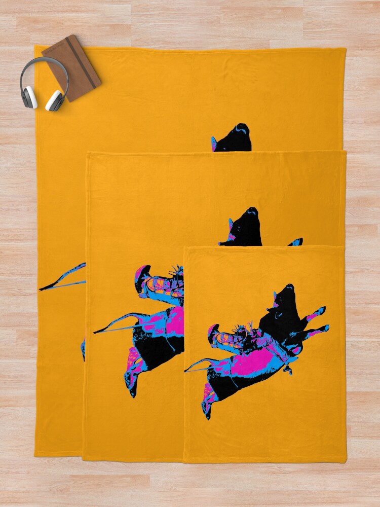 Thumbnail 5 of 6, Throw Blanket, Bull Riding Cowboy - Rodeo Event designed and sold by NaturePrints.